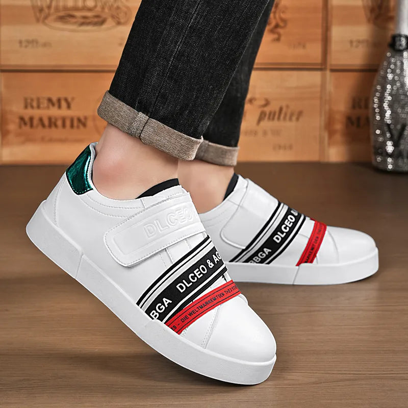 New Spring Trendy Sneakers Men Low Cut Leather Men’s Skateboard Shoes Comfy Platform Vulcanize Shoes For Men zapatos para hombre - Clikcy