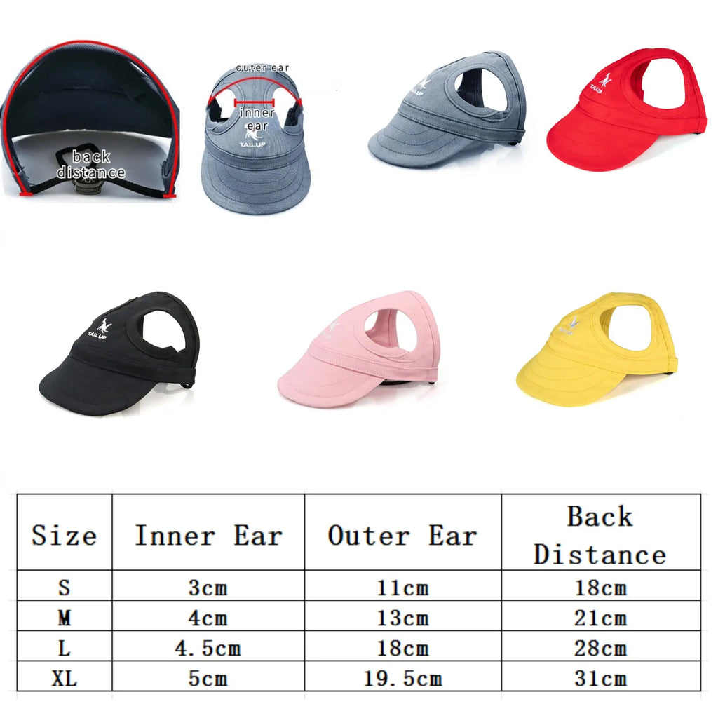 Adjustable Pet Dog Travel Cute Baseball Hat Sun Cap Visor Hat with Ear Holes Outdoor Sport Pet Supplies - Clikcy