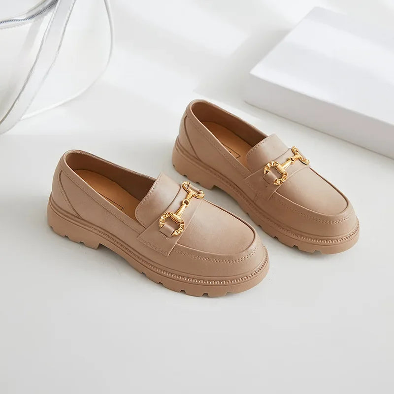 2023 New British Style Women's Loafers Thick Bottom Versatile Casual Anti-slip Waterproof Outer Wear Low-cut Rain Shoes - Clikcy