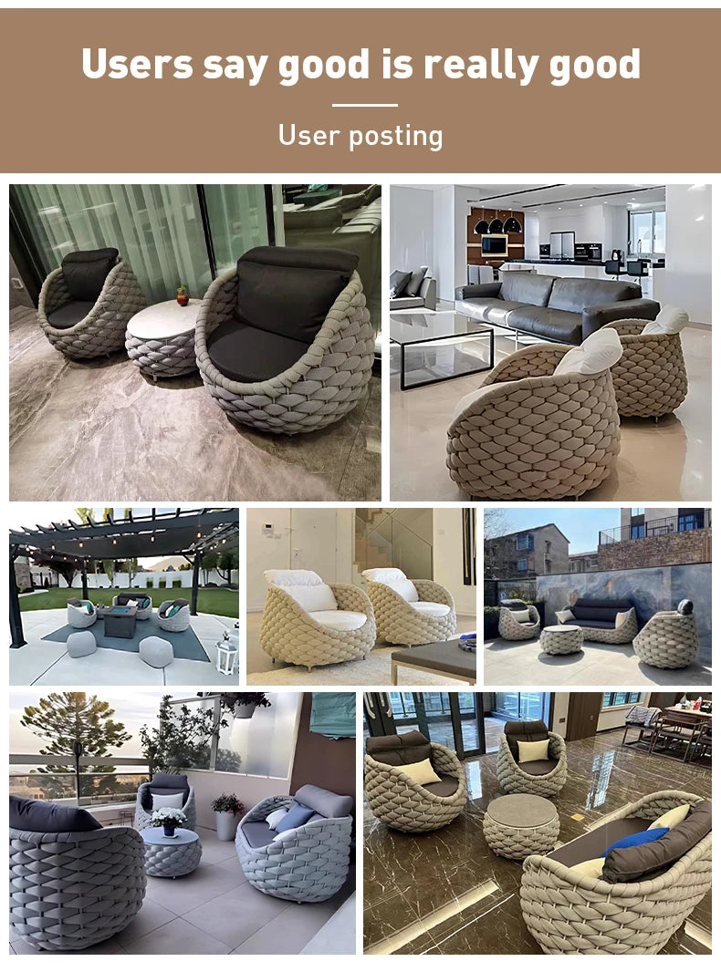 fulin Nordic luxury yard furniture outdoor rattan chair  seating  garden    sofa set - Clikcy