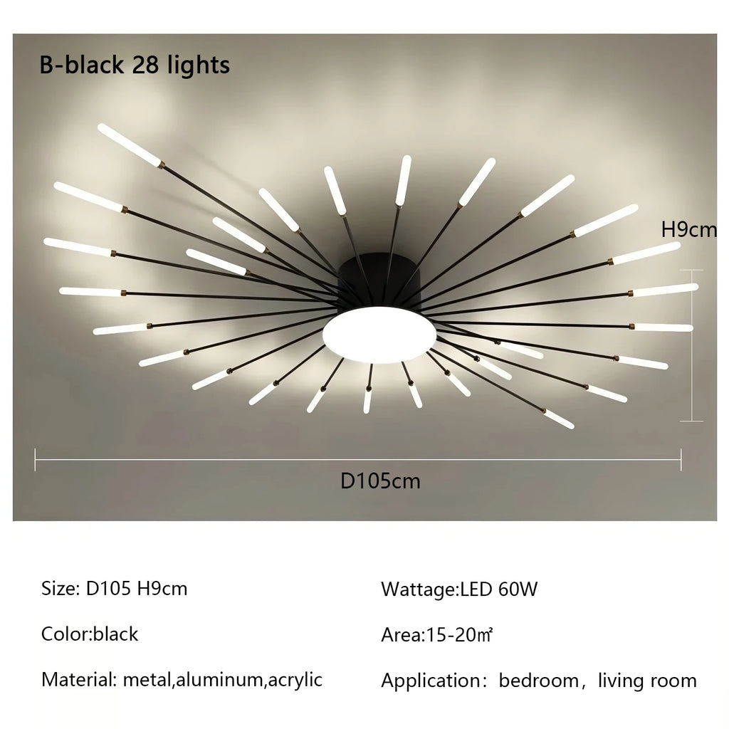 Modern Creativity Fireworks Led Ceiling Lights Living Dining Room Ceiling Chandeliers Lighting Bedroom Luster Lamps Luminaire