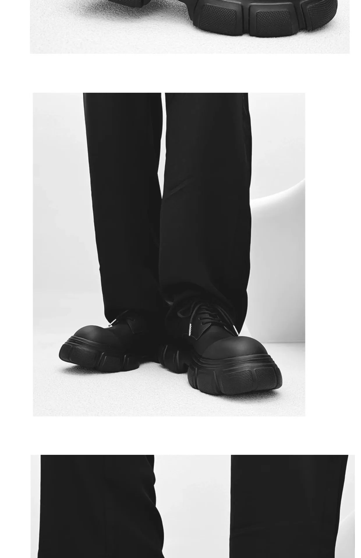 Black Thick Sole Casual Genuine Leather Dress Shoes Men Platform Heighten Japan Harajuku Korean Streetwear Fashion Shoes Man