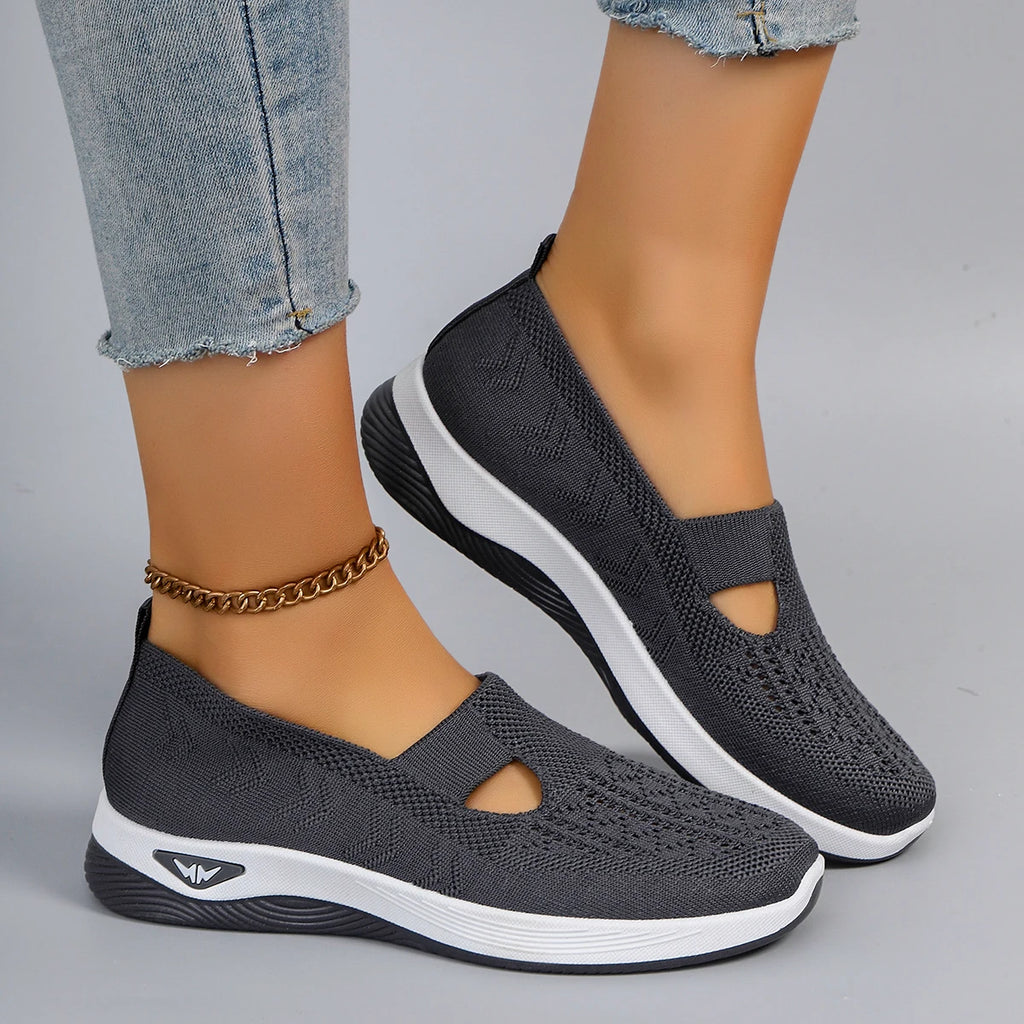 Spring new women's sports shoes, fashionable, breathable, lightweight, non-slip, wear-resistant, casual sports shoes, flat shoes - Clikcy