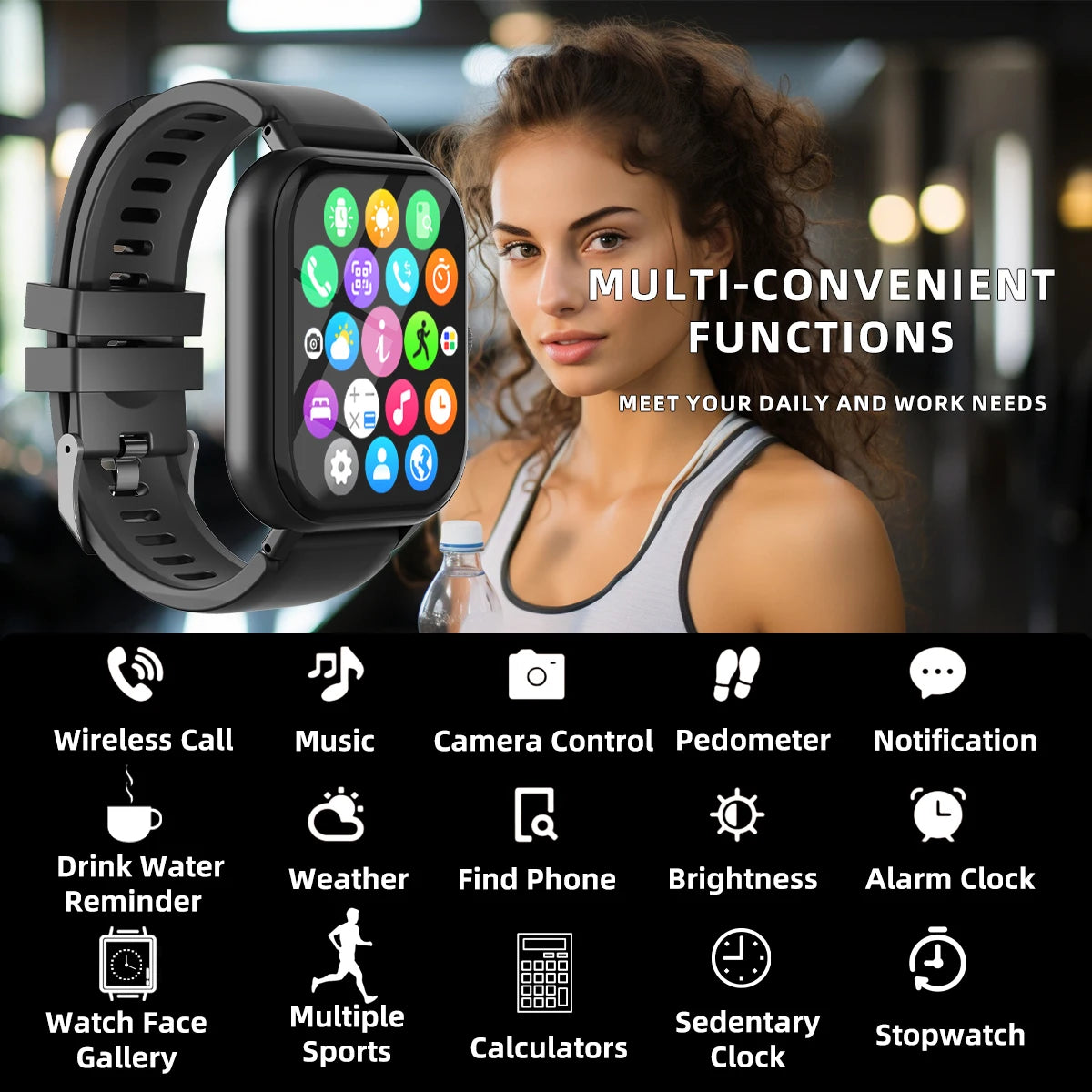 Smart Watch Sport Music Display Message Wrist Watch Sleep Heart Rate Monitoring Gifts Women 2025 Smartwatches Men Fitness Wrist - Clikcy