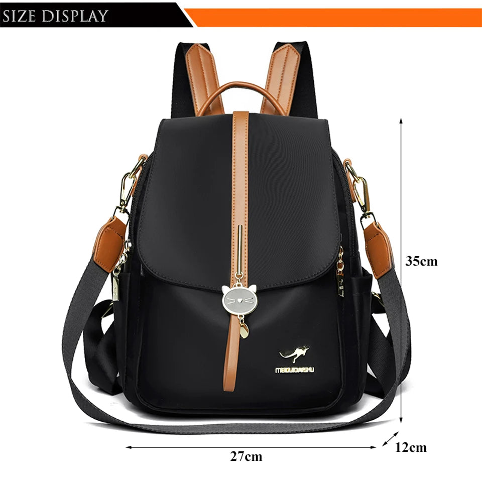 Cute Pendant Backpack Women Waterproof Nylon Back Pack Fashion College Daypack High Capacity School Bag for Girls Travel Bag - Clikcy