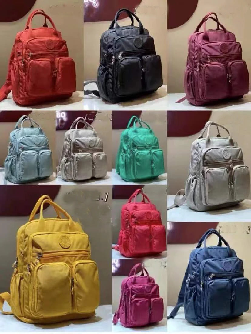 Multi-pocket Nylon School Backpack Casual Women's Backpack Lightweight Large Capacity School Bag Large Capacity Travel Backpack