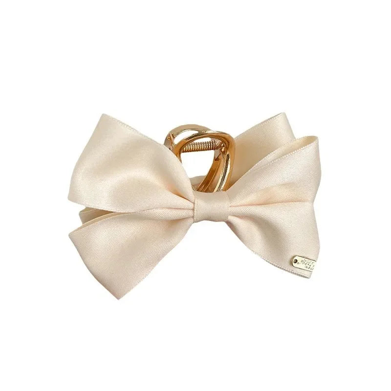 Korean Fashion Metal Bow Hairpin Ladies Simple Elegant Hair Accessories Grab Clip Girls Party Gift Accessories - Clikcy