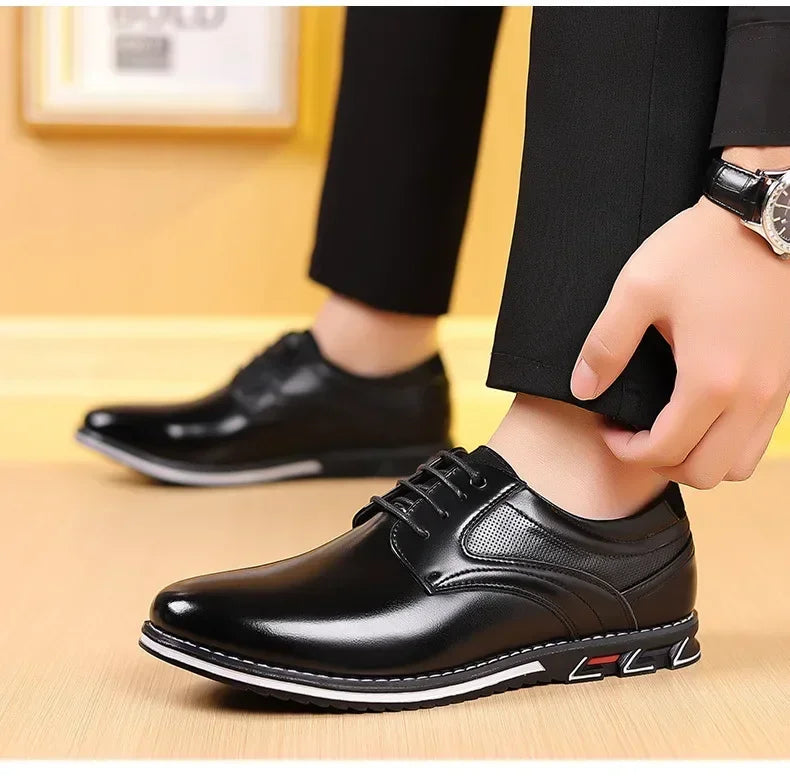 Men's Casual Leather Shoe Spring 2024 Men's Shoes Comfortable Silp on Work Shoes Male Soft Non-slip Loafers Summer Flat Shoe