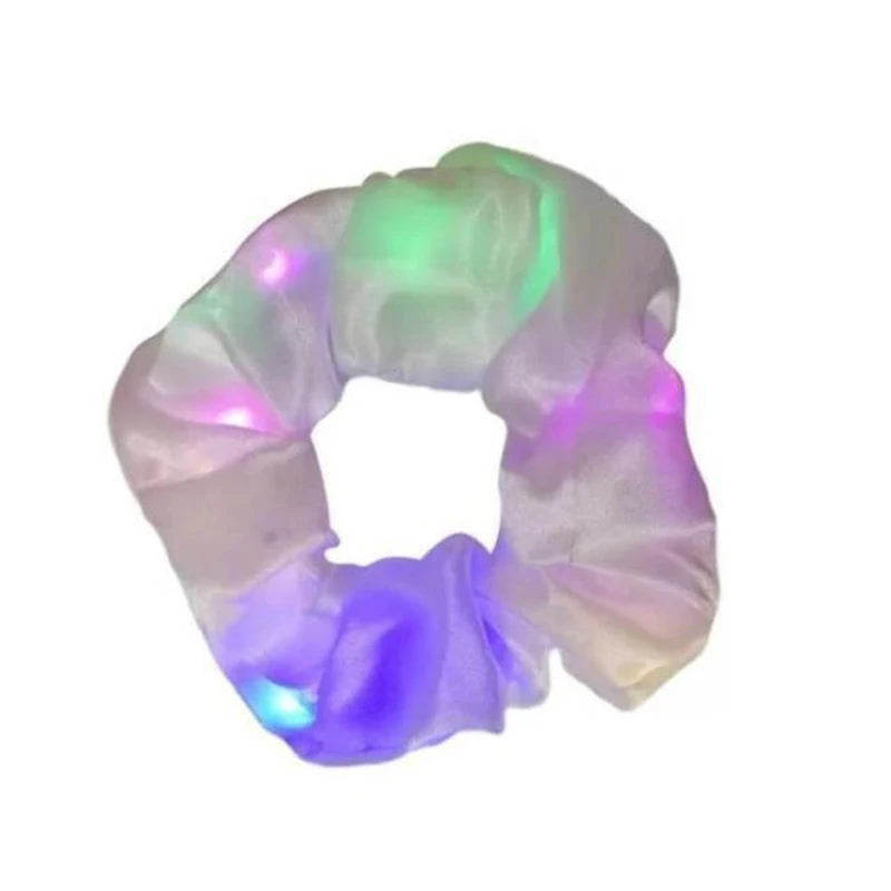 1/10pcs LED Hair Scrunchy Girl Women Light Up Hair Bands Birthday Party Hair Ties Glowing Scrunchies Headwear Hair Accessories - Clikcy
