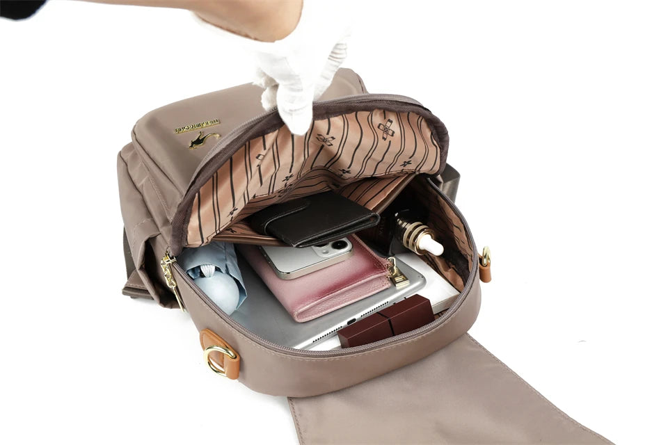 Cute Pendant Backpack Women Waterproof Nylon Back Pack Fashion College Daypack High Capacity School Bag for Girls Travel Bag - Clikcy