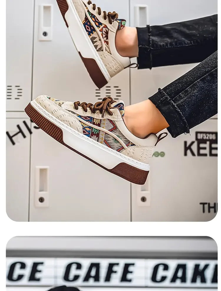 Men's Shoes 2025 New Trend Printed Fashion Shoes All Kinds of High Sense Board Shoes Daily Wear Street Casual Shoes - Clikcy