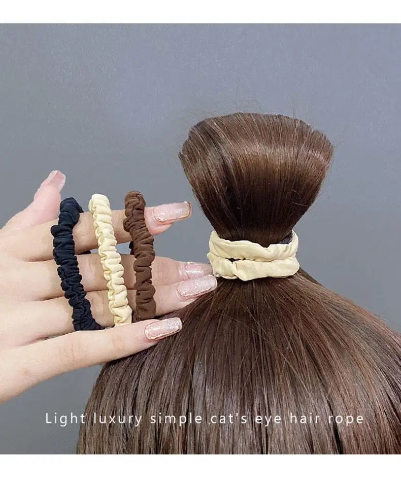 Korean Fashion High Elasticity Hair Ring for Girls Personality Thicken Ponytail Tie Hair Hair Rope Accessories Headband 3 Colos - Clikcy