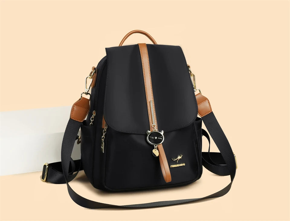 Cute Pendant Backpack Women Waterproof Nylon Back Pack Fashion College Daypack High Capacity School Bag for Girls Travel Bag - Clikcy