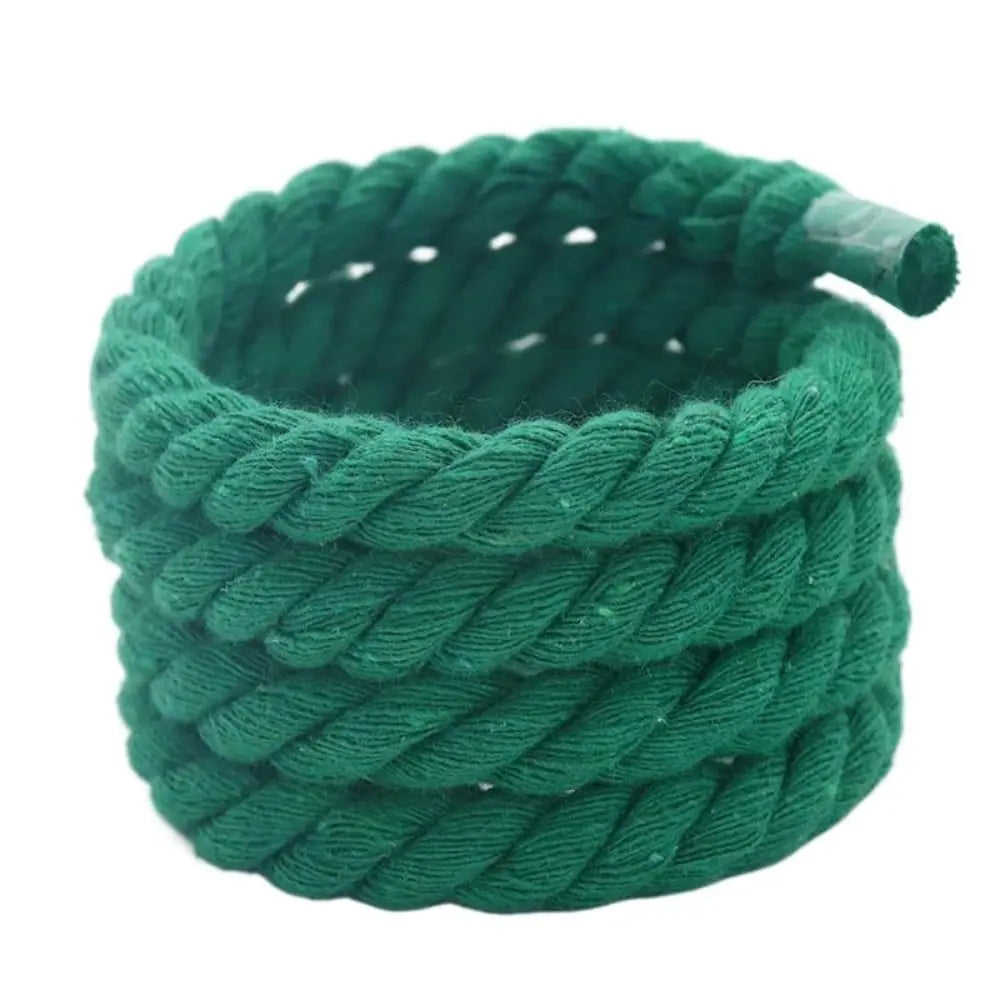 2PCS Round Thick Rope Laces Polyester Cotton High Quality Solid Color Laces 0.8cm120cm Width 10Colors Bold Shoelaces - Clikcy