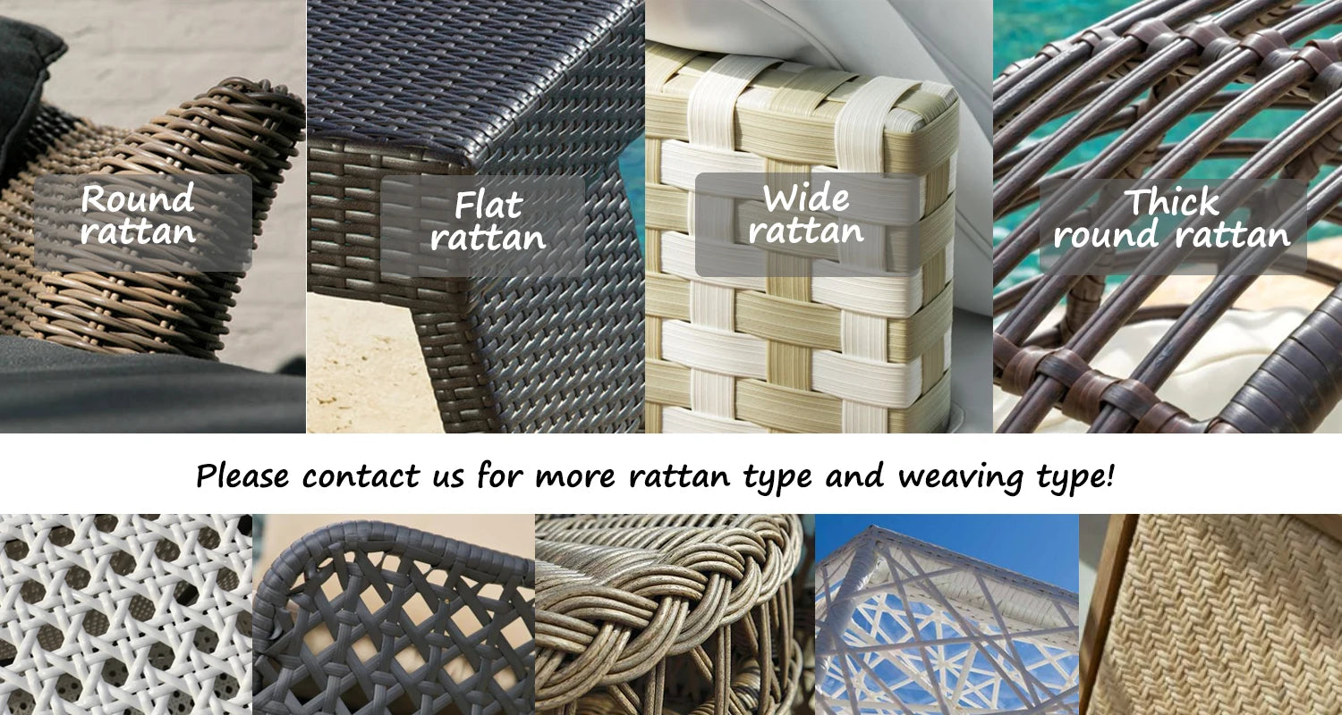 Resort hotel summer relaxing curved sectional wicker rattan garden furniture outdoor sofa set - Clikcy