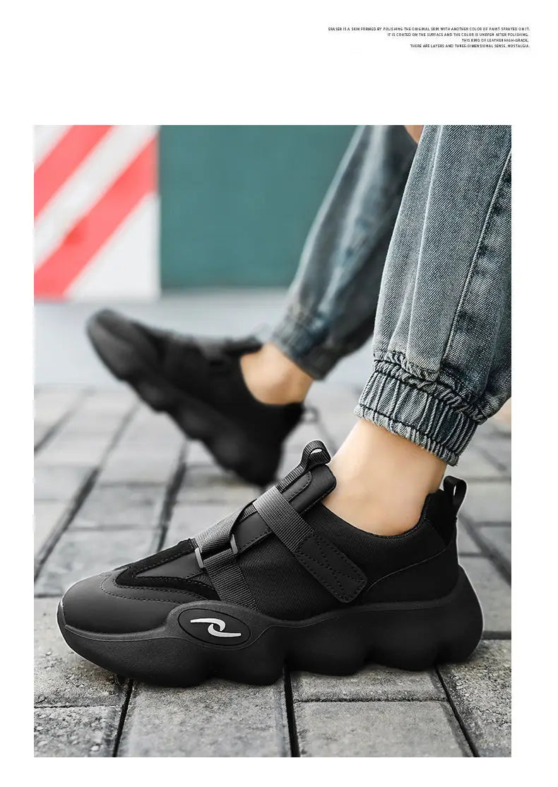 Summer Cool Man Shoes 2024 New Fashion Black Platform Sneakers Chunky Shoes Casual Y2k Trainers for Men