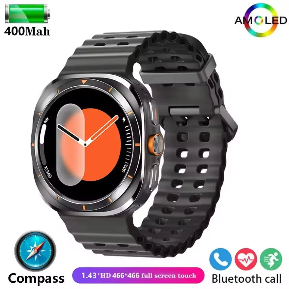 2025 Watch 7 Ultra 47mm Smart Watch IP68 Waterproof Bluetooth Call Compass Smartwatch for Men Women 1.43" AMOLED Screen SpO2 - Clikcy