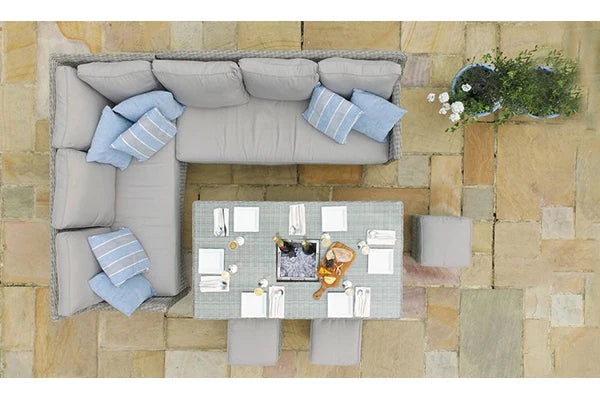 Custom Modern 6 Seat Corner Sofa Patio Outdoor Rattan Dining Outdoor Furniture Sets Rattan Garden Furniture - Clikcy