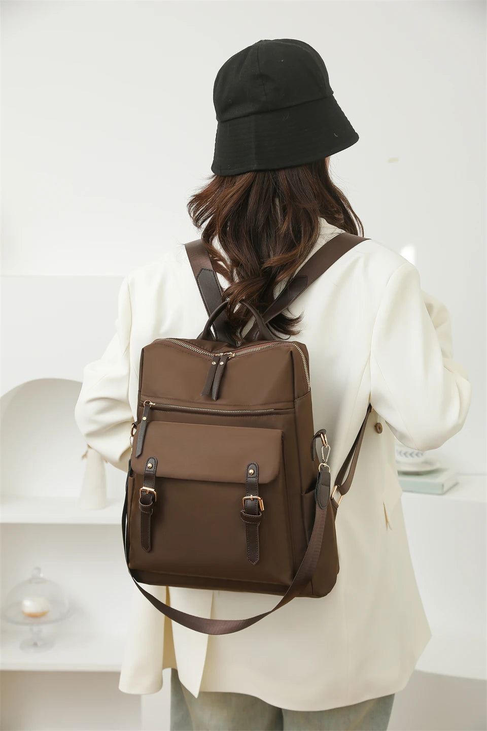 Fashion Rucksack Women Shoulder Bag High Quality Waterproof Nylon Back Pack Purse Large Capacity Backpack for College Students - Clikcy