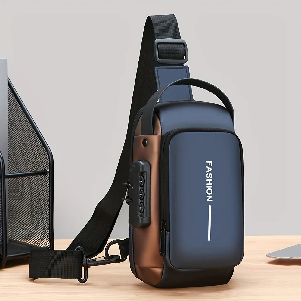 Stylish Men's Sling Bag - Durable Oxford Fabric, Crossbody Chest Pack with Phone Pocket, Zip Closure for Daily Commute - Clikcy