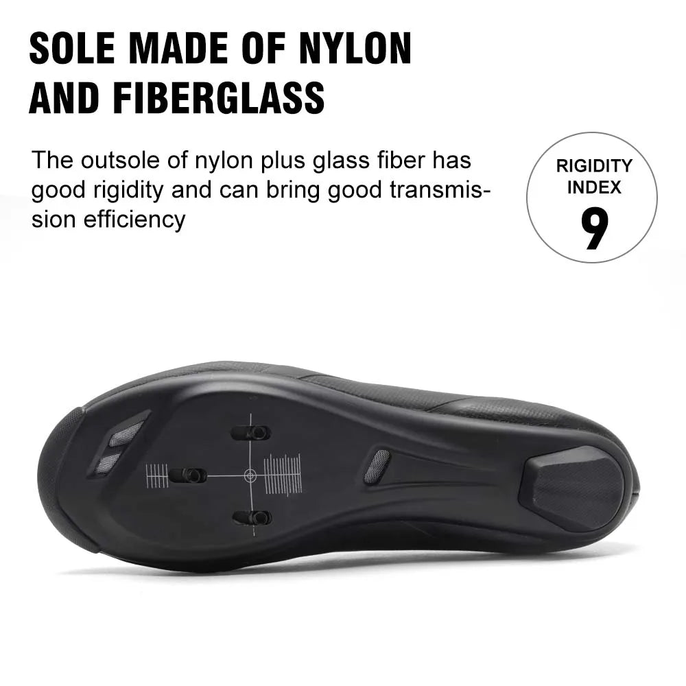 WILDTO Cycling Shoes Mens Road Bike Shoes Flat Speed New Hardness9 Glass Fiber Professional Cycling Sneakers SPD Cleats Footwear - Clikcy