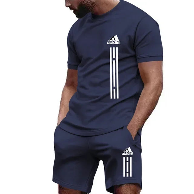 Summer Men's Sets Fashion Tracksuit Men Short Sleeve T Shirts+Sport Shorts Suit Men Casual Men Clothing Mens Joggers Sets M-3XL - Clikcy