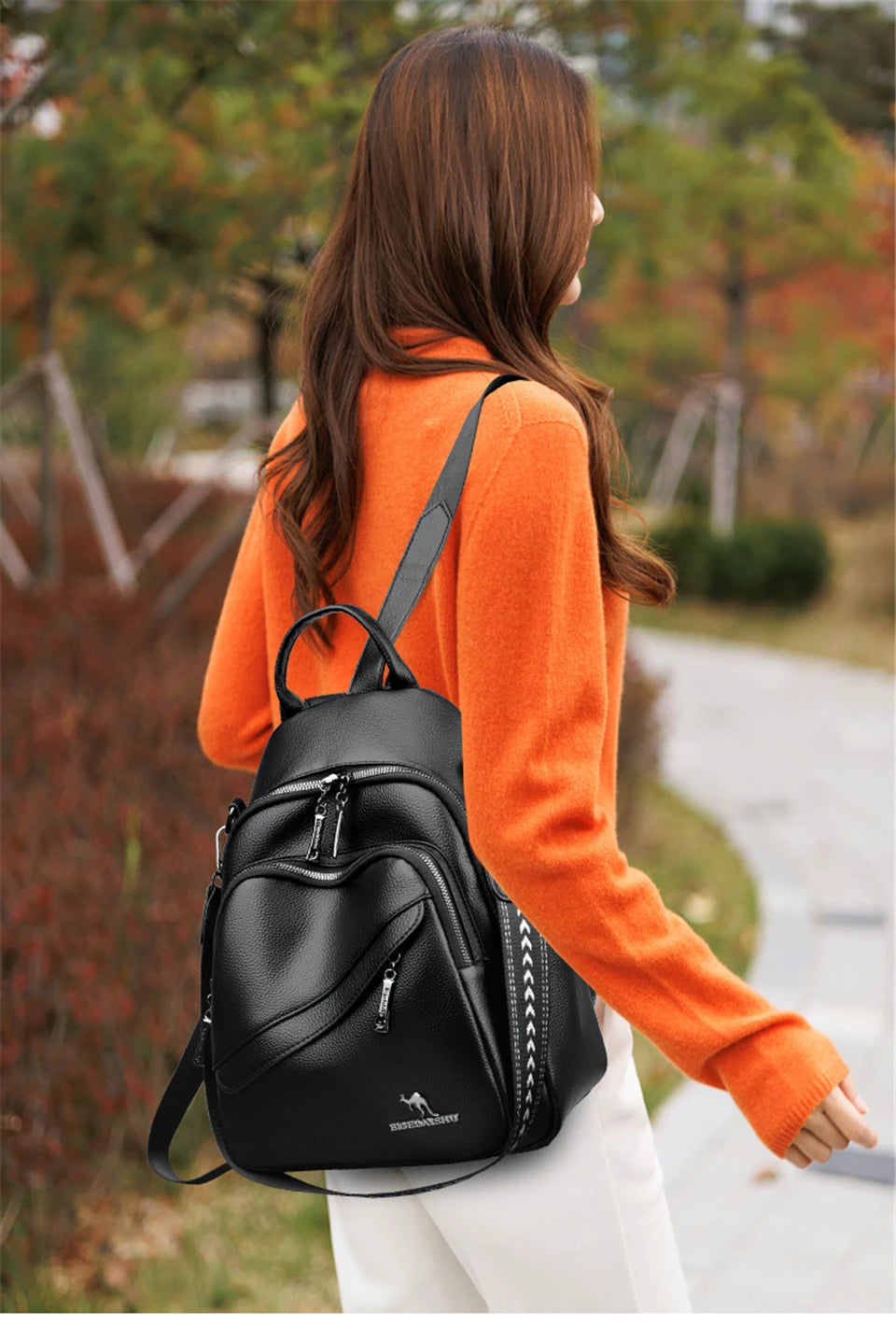 Fashion Backpacks Women Shoulder Bag Simple Rucksack Female Soft Leather Back Pack Ladies Travel Bag Large Capacity School Bags - Clikcy