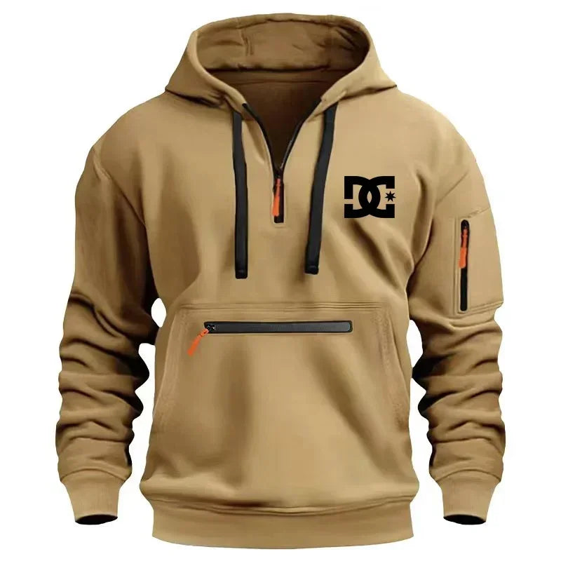 Men's sweatshirts, zippered hoodies, men's streetwear, fashionable spring and autumn new sportswear, brand clothing, multi-pocke - Clikcy