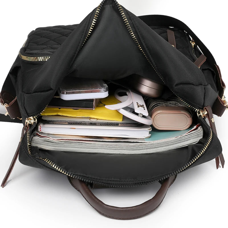 Fashion Rucksack Women Shoulder Bag High Quality Waterproof Nylon Back Pack Purse Large Capacity Backpack for College Students - Clikcy