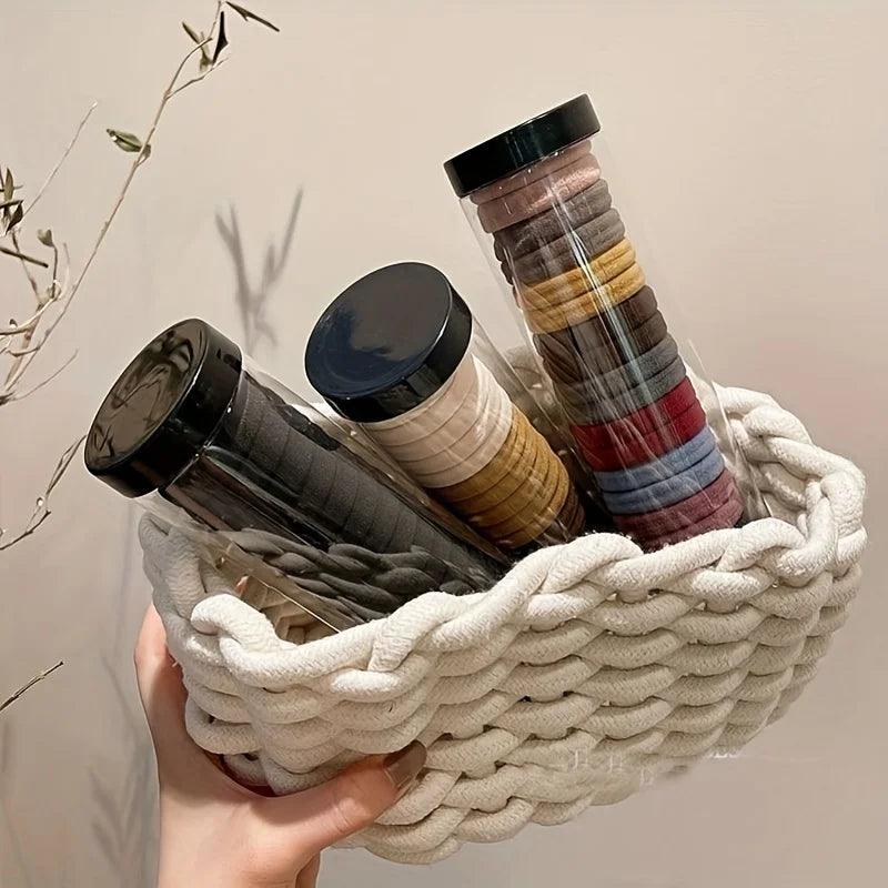 20pcs/can High Elastic Hair Ring French Style Bands Tie Thickened Hair Rope Basic Simple Head Rope For Women Girls Iddal Choice - Clikcy