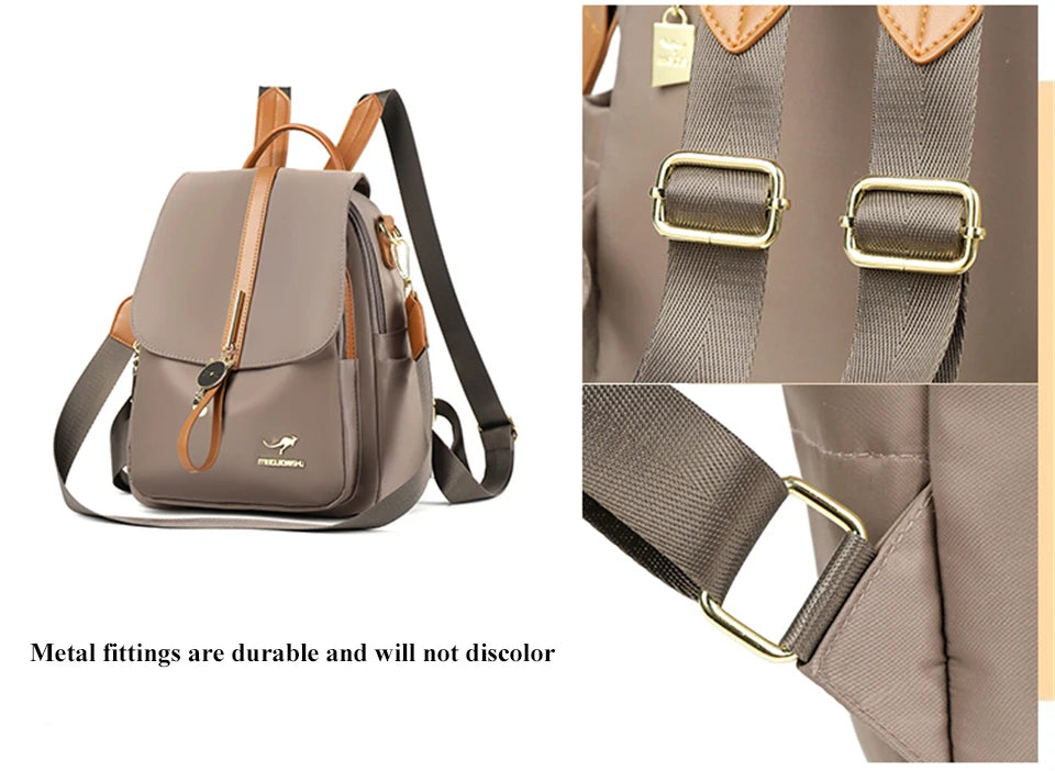 Cute Pendant Backpack Women Waterproof Nylon Back Pack Fashion College Daypack High Capacity School Bag for Girls Travel Bag - Clikcy