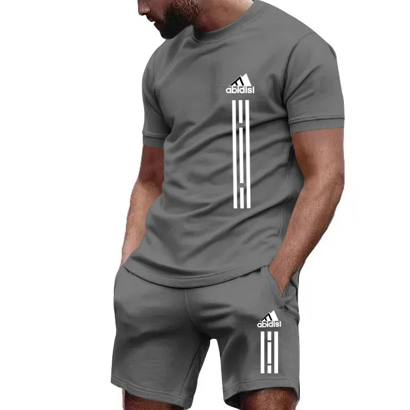 Summer Men's Sets Fashion Tracksuit Men Short Sleeve T Shirts+Sport Shorts Suit Men Casual Men Clothing Mens Joggers Sets M-3XL - Clikcy