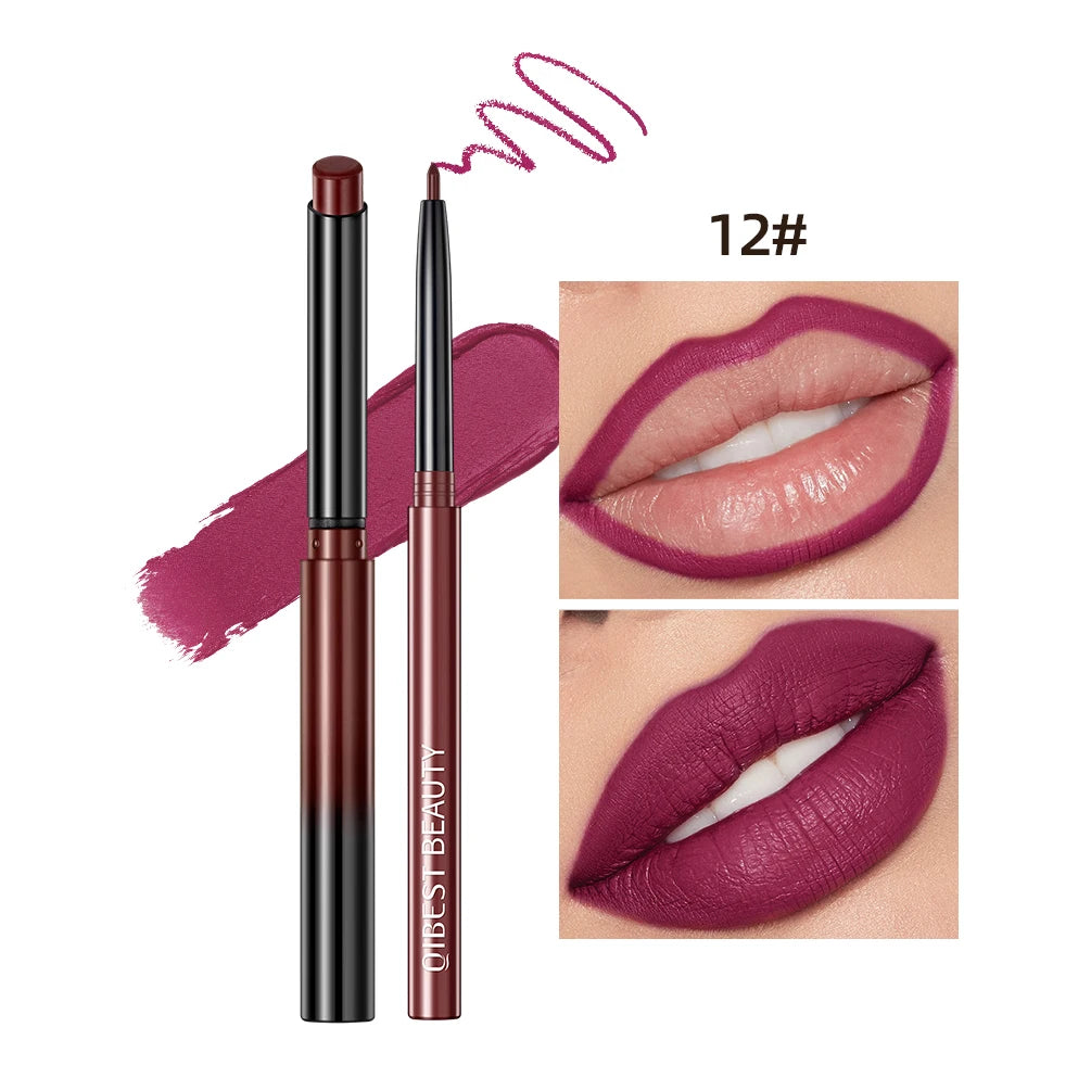 2023 New Matte Nude Lipstick Pen Long Lasting Lipliner Lip Pencil Waterproof Lip Liner Contour Sexy Red Lip Makeup Set For Women - Clikcy