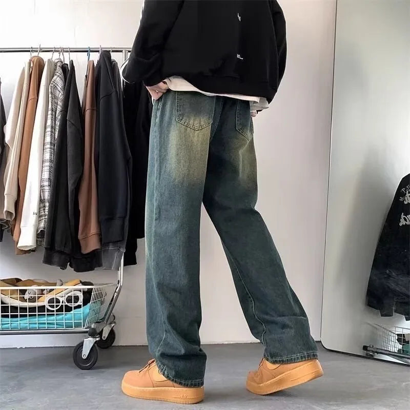 Men's Jeans Wide Y2k Pants Baggy Jeans Man Denim Shorts Jean Streetwear Mens Trousers Clothing Flared Male Cargo New Pant Ripped - Clikcy