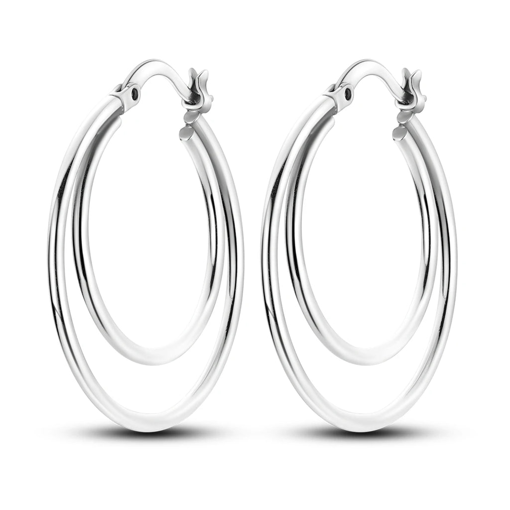 Original 925 Sterling Silver Women Hoop Earrings High Quality Shine Zircon U Shaped Classic Style Earring For Women Jewelry Gift