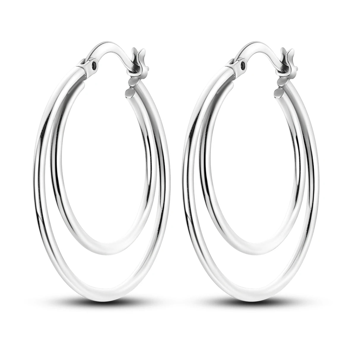 Original 925 Sterling Silver Women Hoop Earrings High Quality Shine Zircon U Shaped Classic Style Earring For Women Jewelry Gift