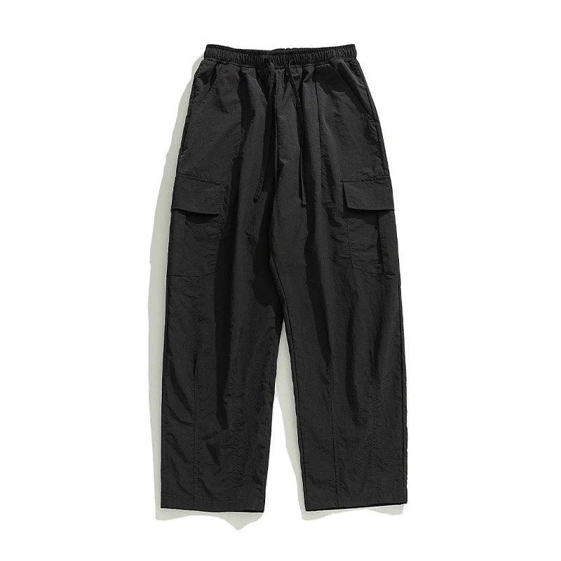 TFETTERS 2025 Autumn Casual Pants Men Waterproof  Thin Mid Waist Solid Color Men Cargo Pants Tourism Outdoors Riding Trousers