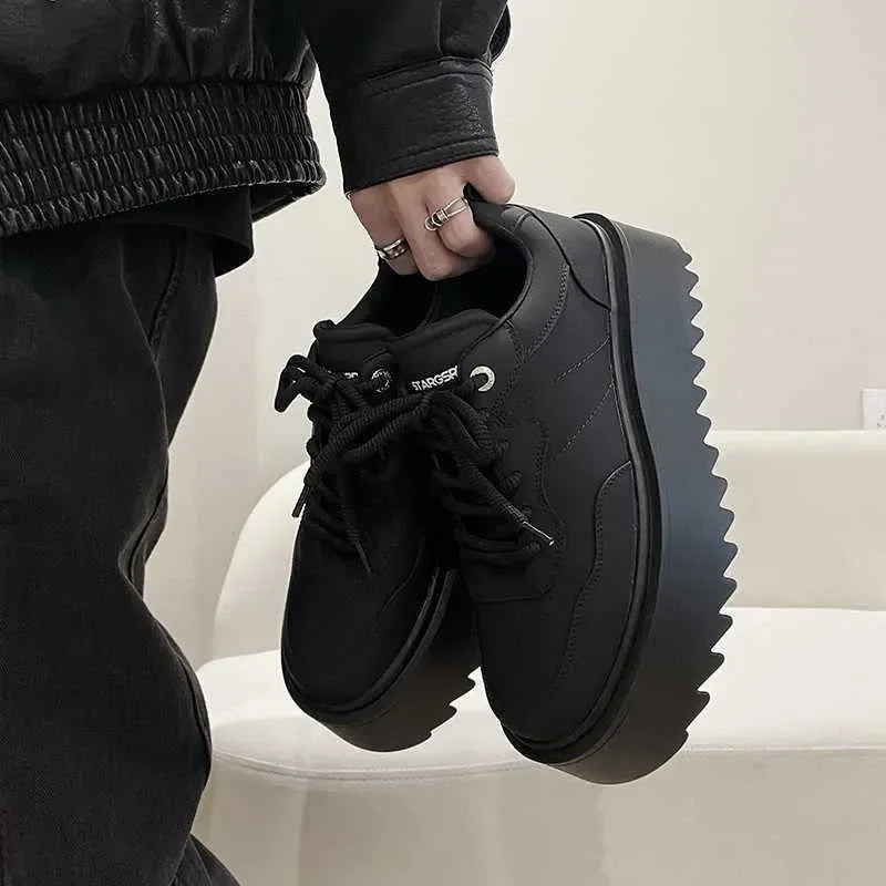 Platform Men's Casual Shoes New Skateboarding Shoes for Men Sneakers Fashion Men Black Vulcanized Shoes Non-slip Casual Sneakers