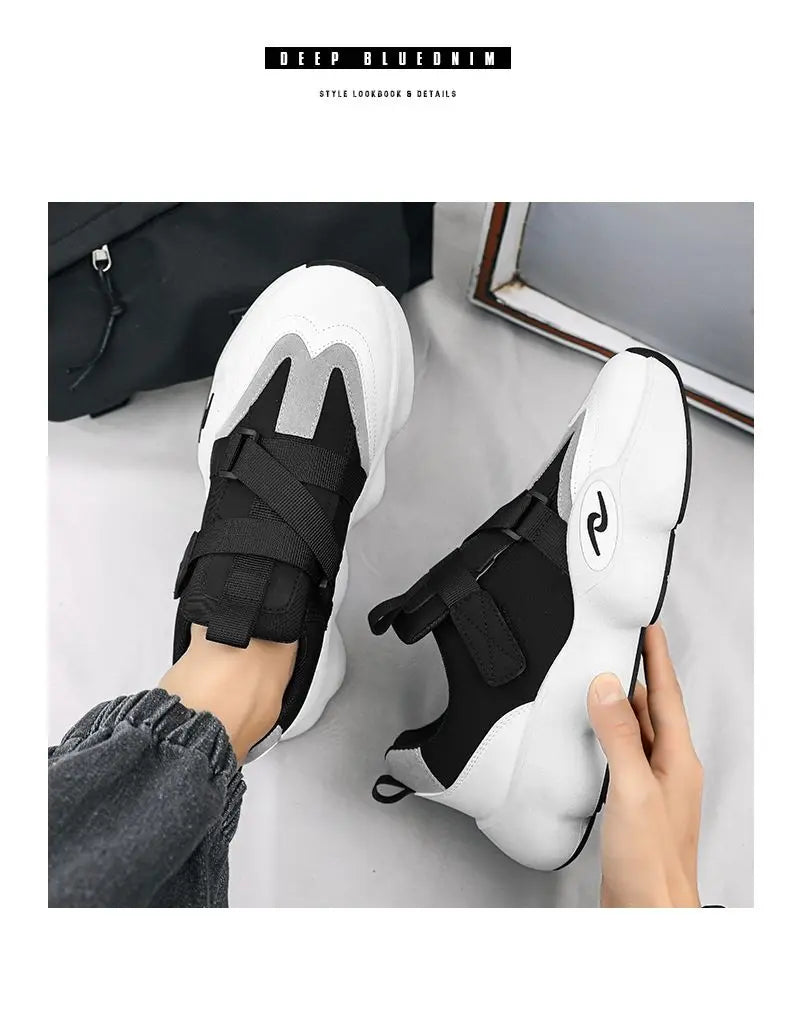 Summer Cool Man Shoes 2024 New Fashion Black Platform Sneakers Chunky Shoes Casual Y2k Trainers for Men