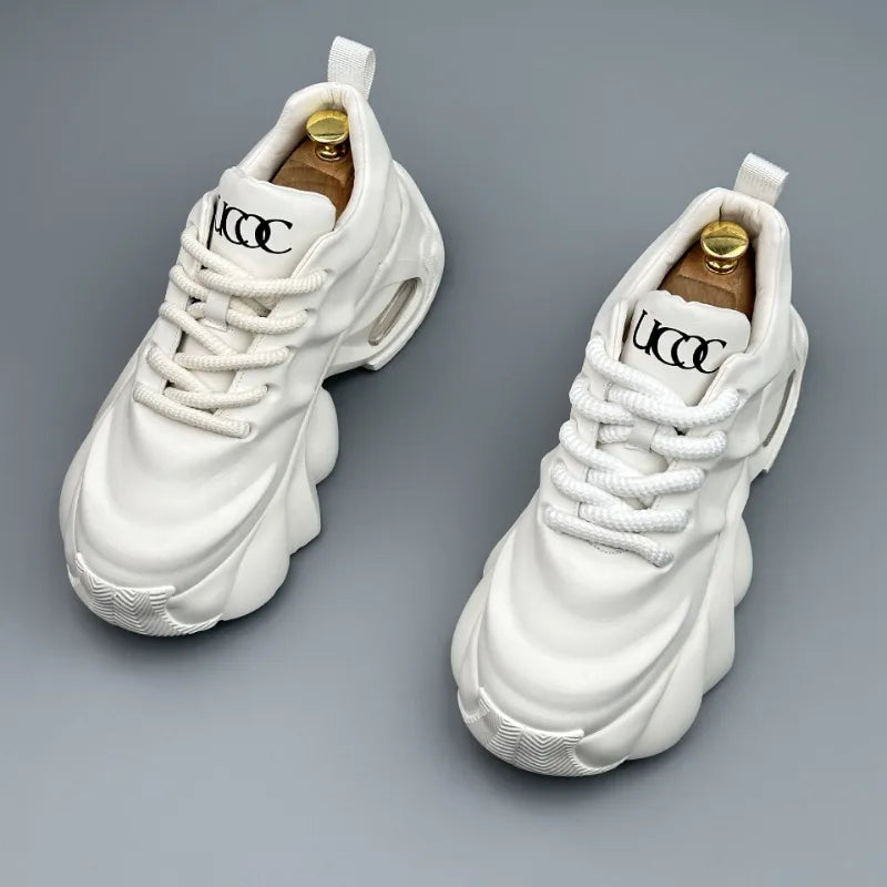 Men Shoes Designer Luxury Casual Sneakers Breathable Platform Shoes for Men Fashion Height Increasing Comfortable Non-slip Shoes - Clikcy