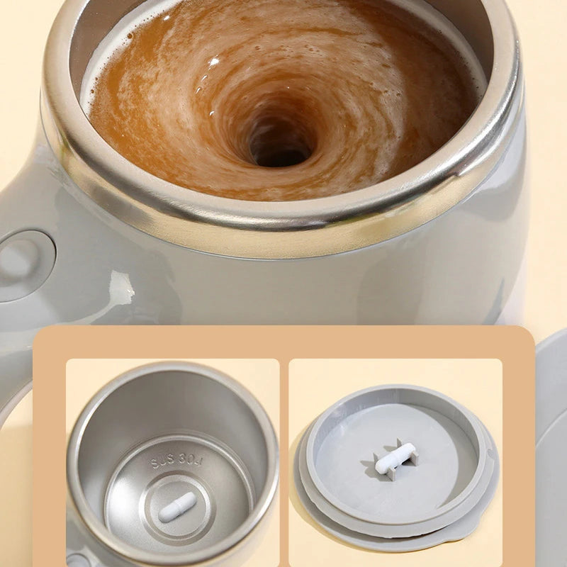 Automatic Stirring Coffee Mug Magnetic Electric Stainless Steel Self Mixing Coffee Tumbler Rotating Home Office Travel