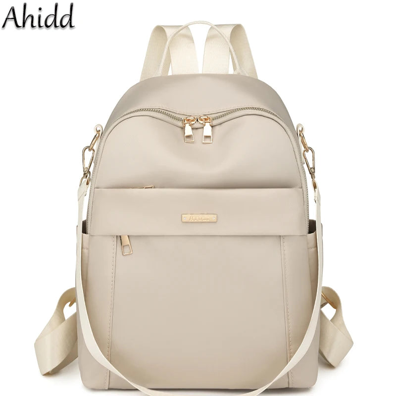 Simple Modern Backpack Women Waterproof Nylon Daypack Large Capacity School Bag Student Lightweight Back Pack Ladies Travel Bags - Clikcy