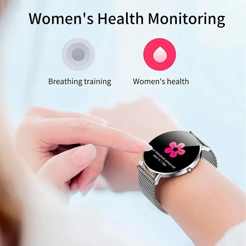 LIGE Ultra Thin Smart Watch Women AMOLED 360*360HD Screen Fashion Ladies Smartbracelet Call Reminder Men Waterproof Smartwatches - Clikcy