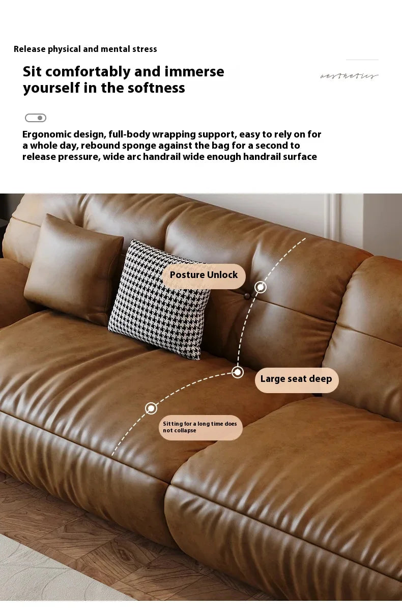 Leather Living Room Sofas Modern European Luxury Design Sofa Living Room Sectional Sofa Sala De Estar De Luxo Room Decor - Clikcy