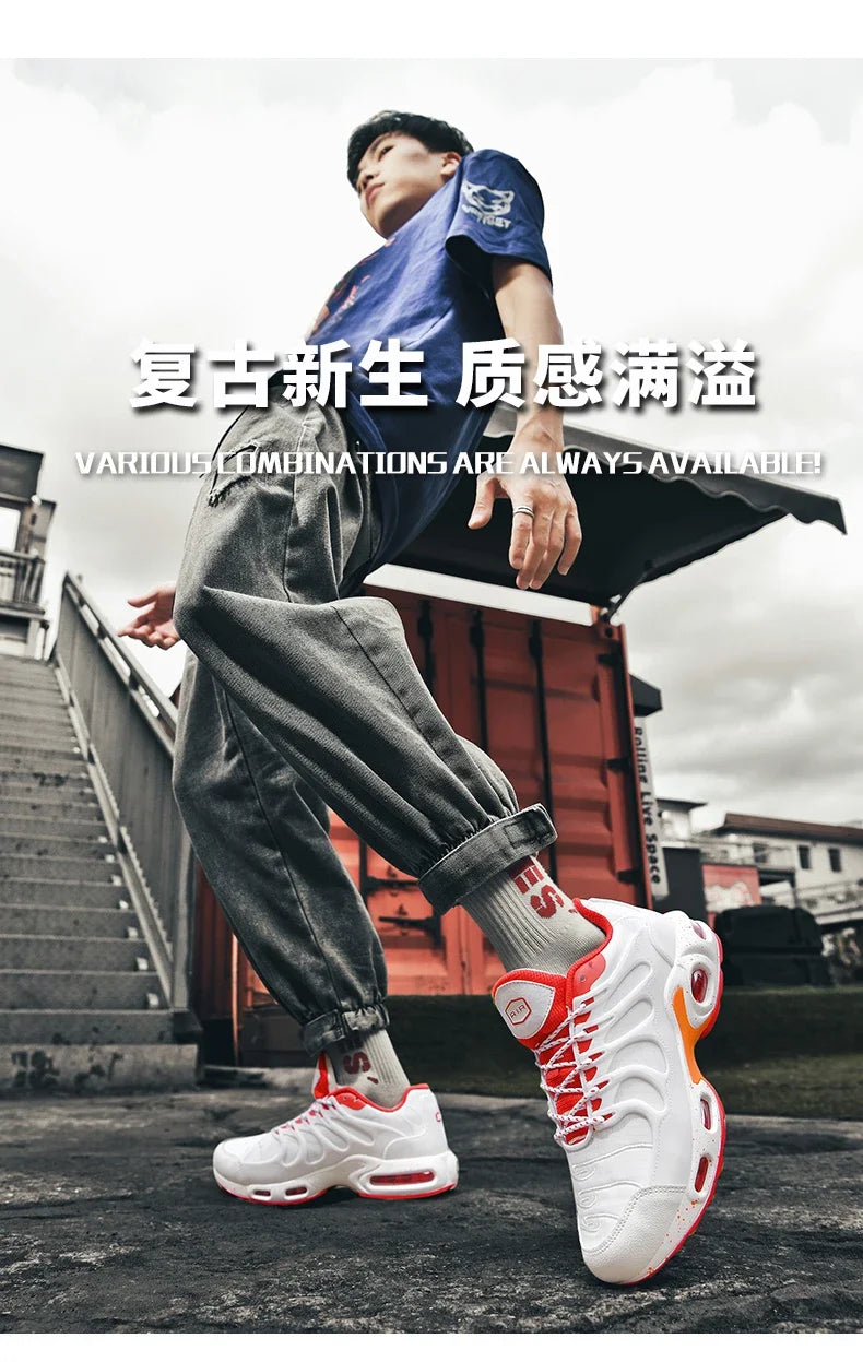 New Men's Air Cushion Running Shoes Designer Footwear Luxury Shoes Male Fitness Jogging Sneakers Basketball Antiskid Mens Tennis