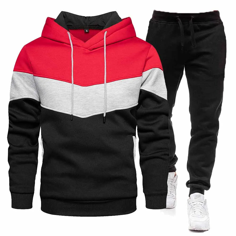 2024 Fashion Men's Tracksuit Sets Hoodie and Pants Women Solid Color Hooded Pullover+Pants Suit Casual Sportswear Sets Male - Clikcy