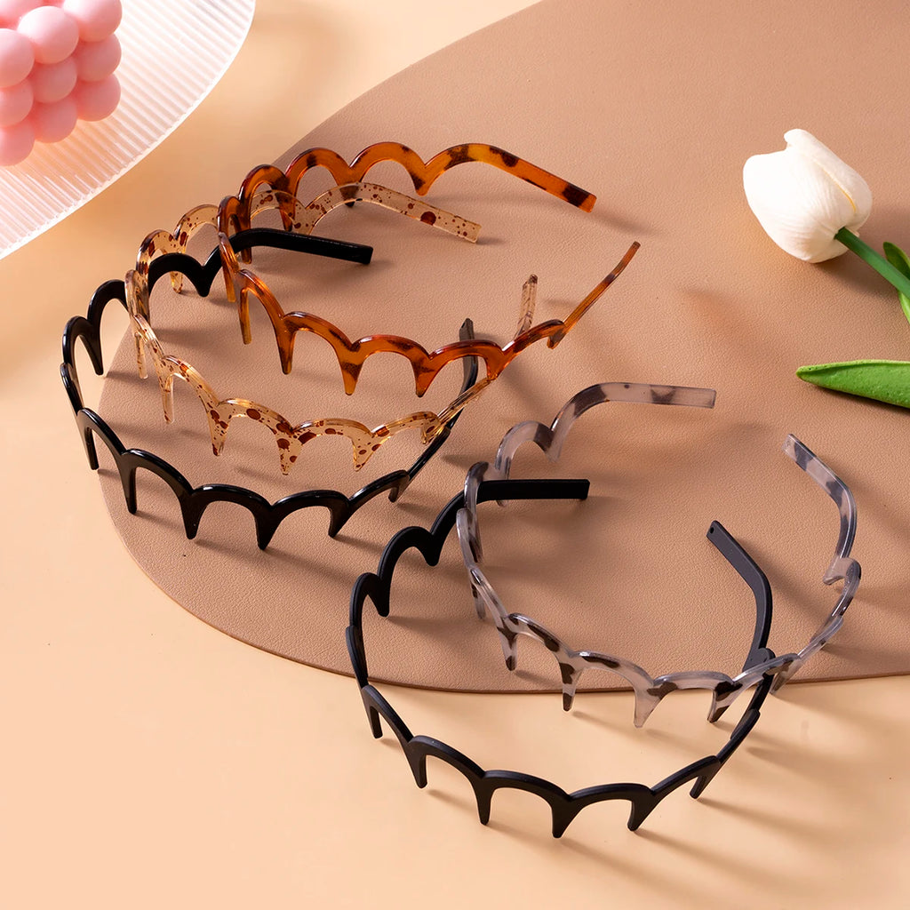 Korean Women Hair Comb Headband Plastic U Shape Hair Hoops Fixed Teeth Non-Slip Fluffy Top Hair Bands Headwear Hair Accessories - Clikcy