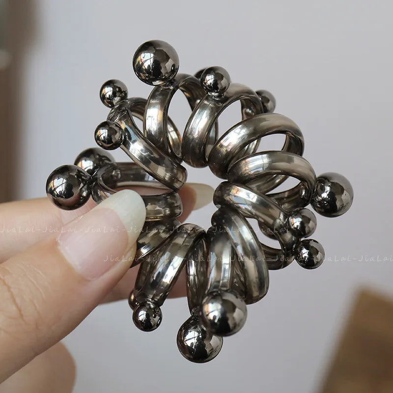 rope adult telephone cable ring Rabbit Cute Hair Ring Large Frosted Adult Hair Tie  head ring Children's telephone hephone Cable