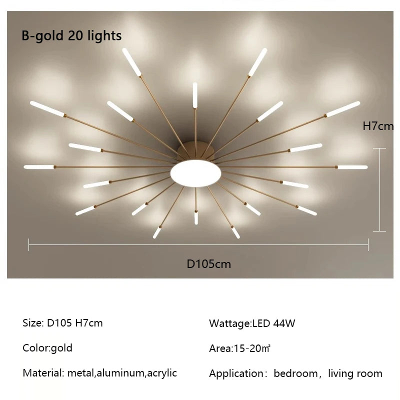 Modern Creativity Fireworks Led Ceiling Lights Living Dining Room Ceiling Chandeliers Lighting Bedroom Luster Lamps Luminaire
