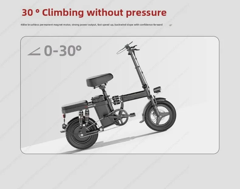 Aluminum alloy electric bicycle, ultra lightweight, portable, compact, foldable, lithium battery electric bike - Clikcy